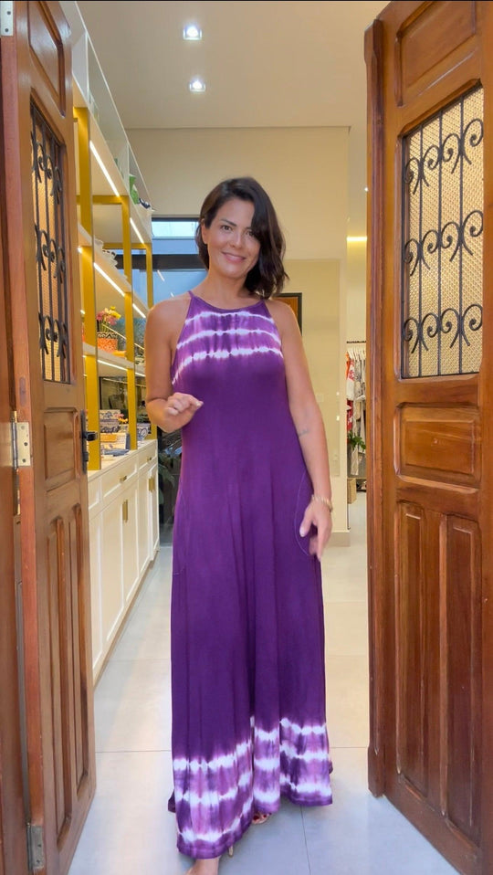 Vestido Longo em Viscolycra - Livorno Roxo - The Boutique The Boutique