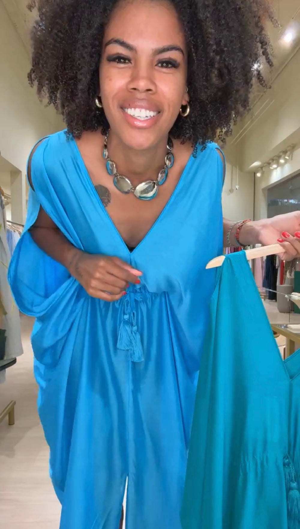 Kaftan Sardenha Azul Ezildinha