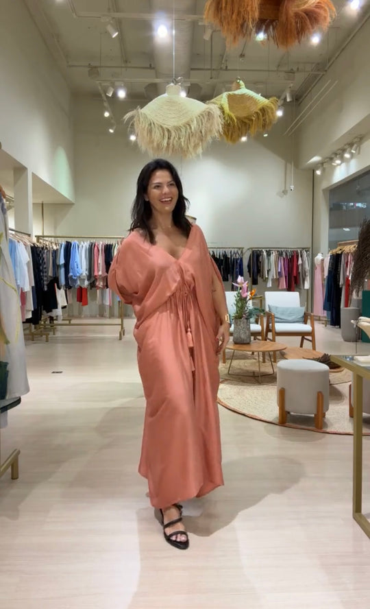 Kaftan Sardenha Seda Pura Ezildinha