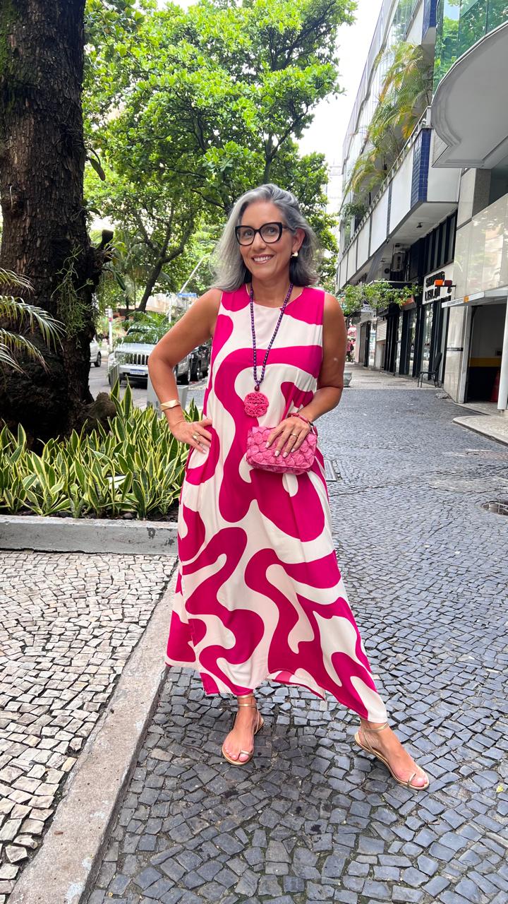 Vestido Waves Pink Ezildinha