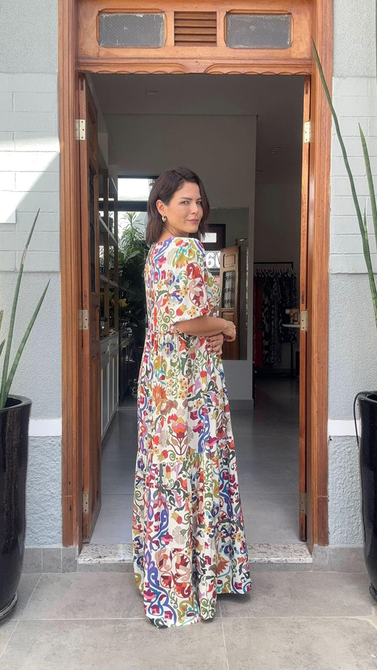 Vestido Camila Estampa Tapeçaria EZILDINHA