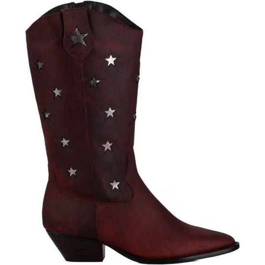 Bota Cano Médio Recortes Estrelas Rocky CaféLuiza BarcelosThe Boutique