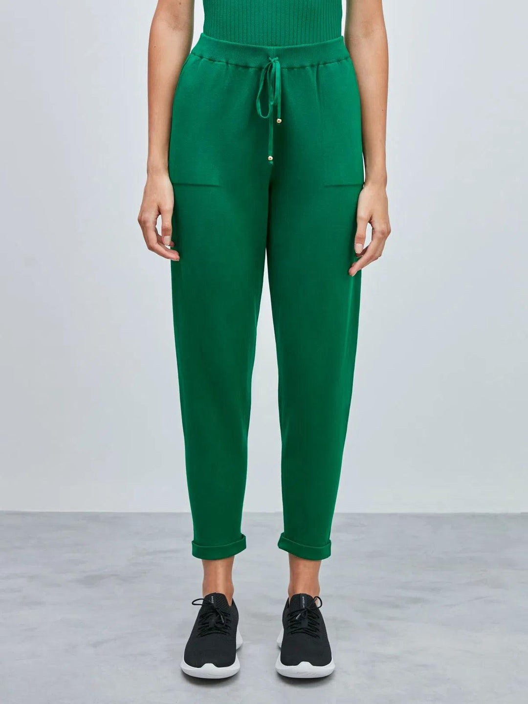 Calça Tricô com Barra Italiana Verde PinheiroAmbicione by ALSELMIThe Boutique