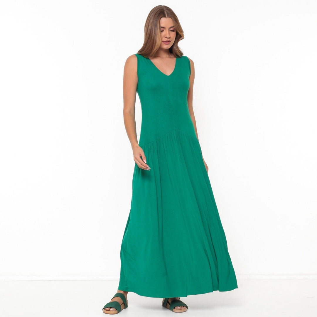 Vestido em Malha Franzido Verde - The Boutique The Boutique