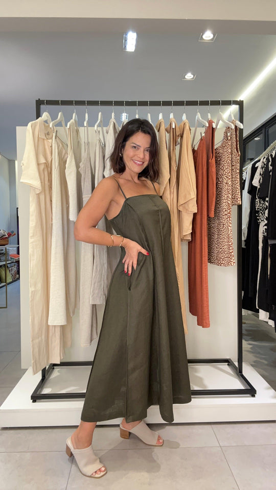 Vestido Florença Verde Musgo - The Boutique The Boutique