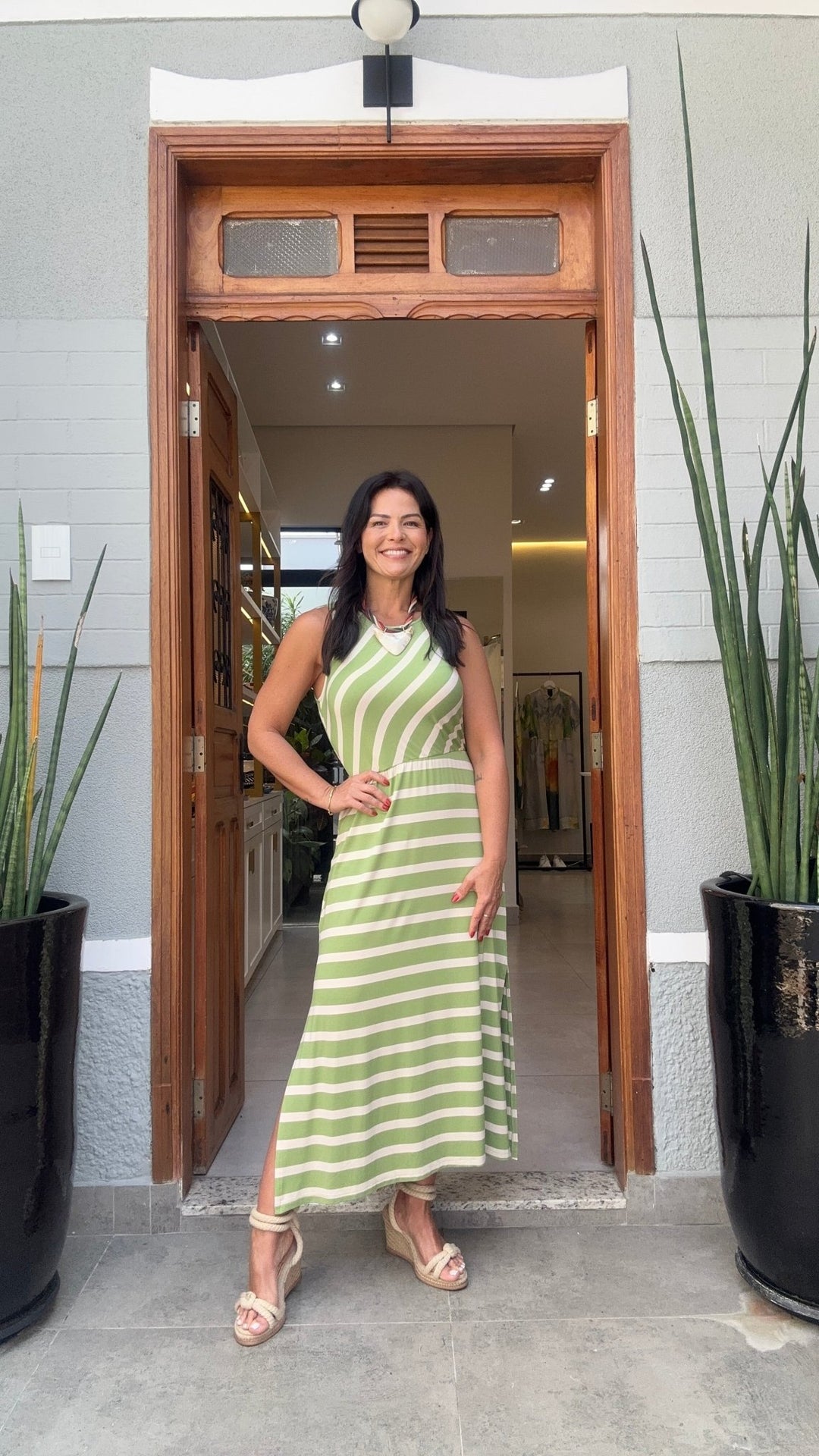 Vestido Listrado Verde Nice Club by AmoreAmoreThe Boutique