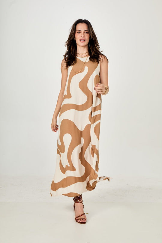 Vestido Waves Beige EzildinhaEzildinhaThe Boutique