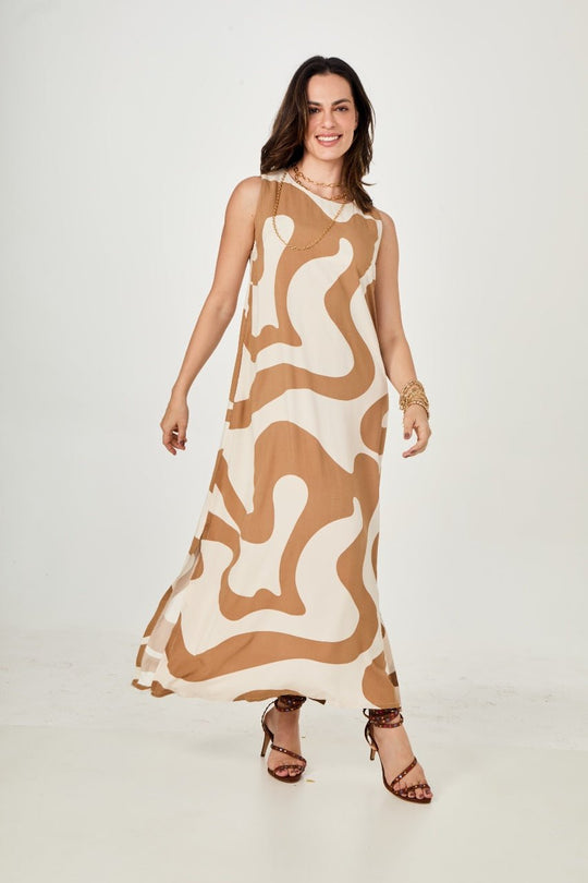 Vestido Waves Beige EzildinhaEzildinhaThe Boutique