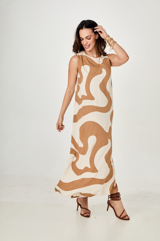 Vestido Waves Beige EzildinhaEzildinhaThe Boutique